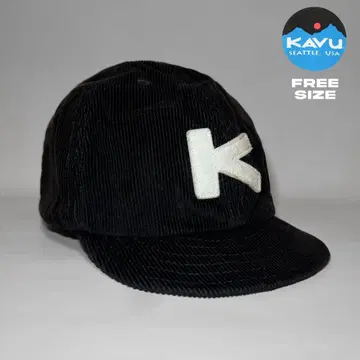 KAVU 코듀로이 블랙 야구 모자 프리 사이즈