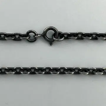 SV925 4면 컷 팥 체인 목걸이 훈증 굵은 각 4mm 45cm