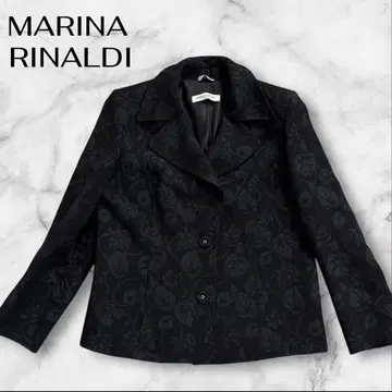 MARINA RINALDI 마리나 리날디 테일러드 자켓 꽃무늬 블랙
