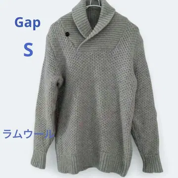 [ Gap ] 그레이 램스울 니트 스웨터 S 셔츠 칼라 굵고 두꺼운 원단