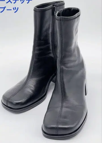 ZARA 센터 스티치 가죽 부츠 38 24.0cm