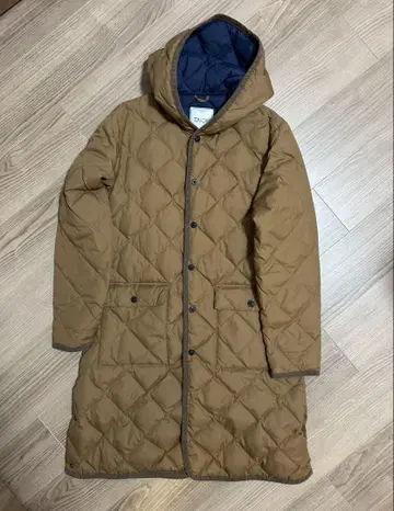 Taion 퀼팅 다운 코트 롱 코트 경량 다운