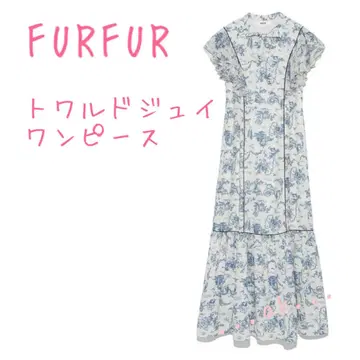FURFUR 토와 드 주이 원피스 퍼퍼 꽃무늬 롱 원피스