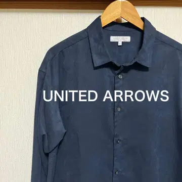 [ 미사용품 ] UNITED ARROWS 스웨이드라이크 셔츠 네이비