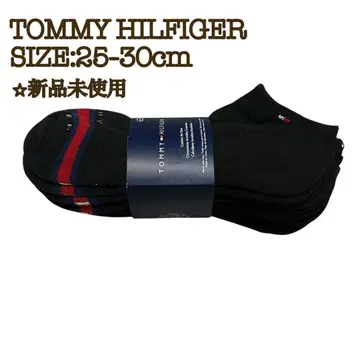 [ 새상품 ] 타미힐피거 6켤레 앵클 삭스 25-30cm 트리코 블랙