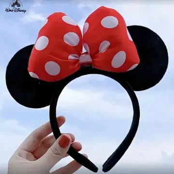 Disney 미니 마우스 헤어밴드 머리띠 빨간색 도트
