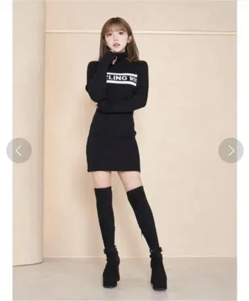 Darich AW 자카드 니트 미니 원피스 터틀넥