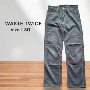WASTE TWICE/코듀로이 스트레이트 팬츠 size30: 올리브