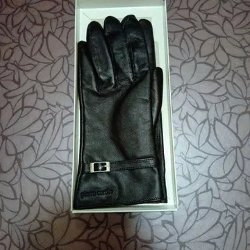 피에르 가르뎅 블랙 가죽 장갑 버클 포함