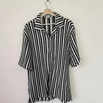 Backers 바커스 스트라이프 메쉬 반팔 셔츠 프리 사이즈