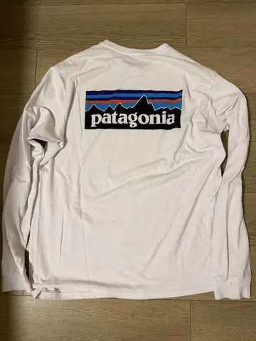 patagonia 화이트 롱 슬리브 T셔츠