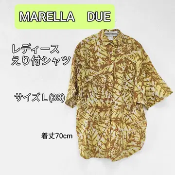 MARELLA DUE 여성용 잎 패턴 셔츠 L 마레라두에 이탈리아제