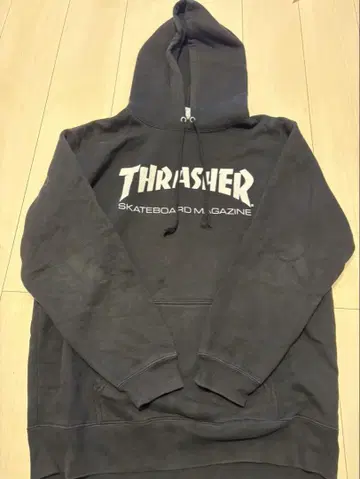 THRASHER 후드 부착 후드티 블랙