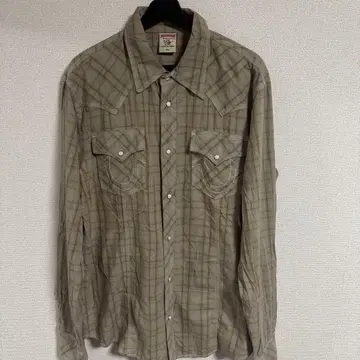 레어 TRUE RELIGION 체크 무늬 웨스턴 셔츠 XXL