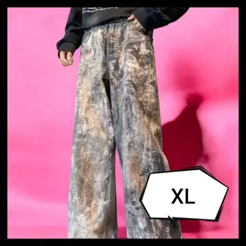 y2k 배기 팬츠 카모플라쥬 데님 그런지 워시 가공 큰 사이즈 2c62