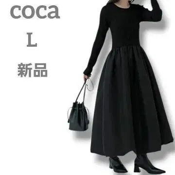 새상품 coca 여성용 벌룬 스커트 드레스 원피스 니트 도킹 L