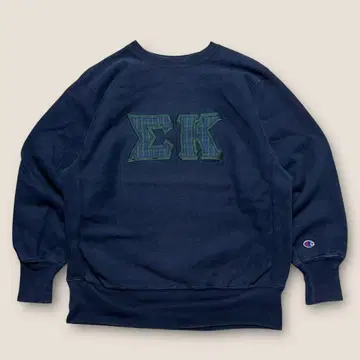 90s Champion 리버스 위브 'EK' 자수 로고 네이비