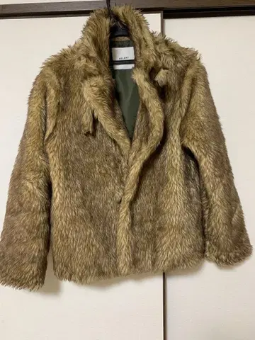 스탠드 카라 퍼 블루종 브라운 USED