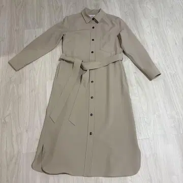소프트 옥스 셔츠 원피스 베이지 S