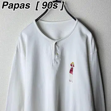 90s 파파스 레어 아카이브 헨리넥 티셔츠 롱 T 파파스