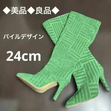 새상품급 파일 디자인 청키힐 롱 부츠 사이즈 38 (24cm)