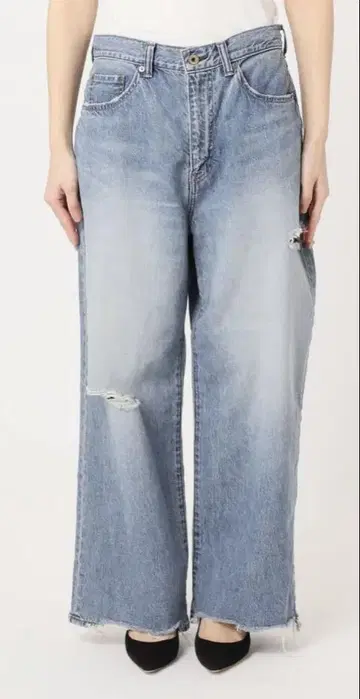 Attick by Johnbull 데미지 와이드 데님 34 사이즈