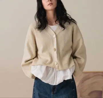 데코 버튼 숏 가디건 로리즈팜 미사용 새상품 이번 시즌 신상