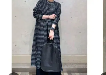 스미 스타일 롱 원피스 긴팔 플리츠