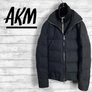 AKM 레이어드 울 다운 자켓 그레이 M 사이즈