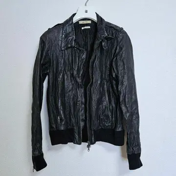 by Tass 가죽 블루종 블랙 돈피