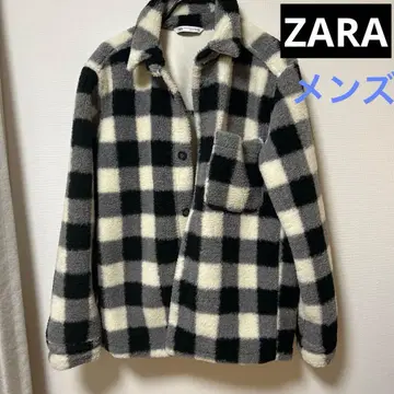 ZARA 체크 무늬 플리스 자켓 S-M