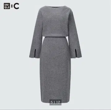 유니클로C 보트넥 니트 원피스 XL 미사용 새상품 그레이 UNIQLO