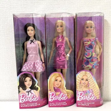 바비(Barbie) 인형 3체 세트 핑크 샤이니 드레스 외