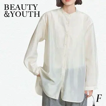 고품질 BEAUTY & YOUTH 아이보리 긴팔 셔츠 광택 오버