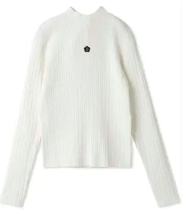 MARY QUANT x 릴리 브라운 화이트 리브 니트 긴팔 리본 포함
