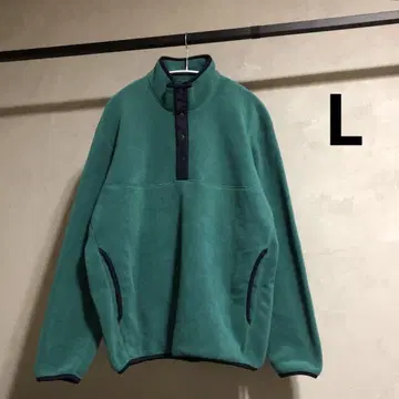 새상품급 유니클로 플리스 버튼냅 풀오버 그린 L