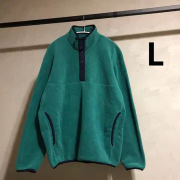 새상품급 유니클로 플리스 버튼냅 풀오버 그린 L