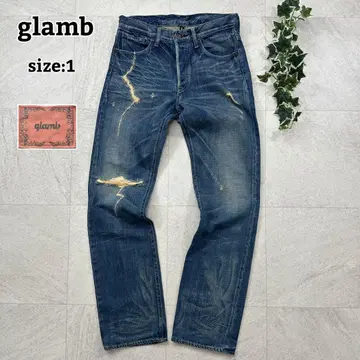 [glamb] 데님 팬츠 데미지 가공 히게 archive y2k (1)