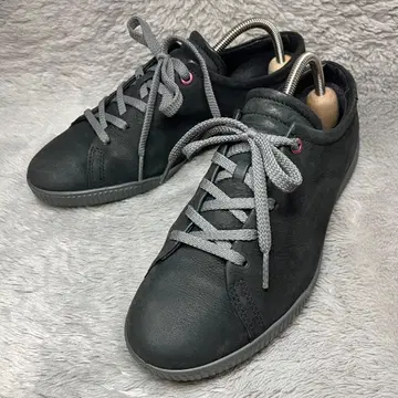 [새상품급] ecco 에코 가죽 스니커즈 24.5cm 상당 39호 블랙