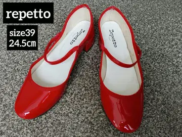 repetto 빨간색 에나멜 플랫슈즈 스트랩 포함