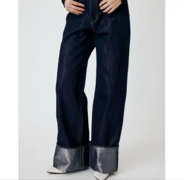 MOUSSY GLITTER DENIM WIDE STRAIGHT