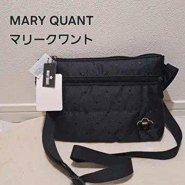 새상품 MARY QUANT 숄더백 사코슈 블랙 데이지 도트 무늬