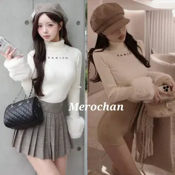 [ 새상품 ] 다리치 스무스 퍼 리브 니트탑 아이보