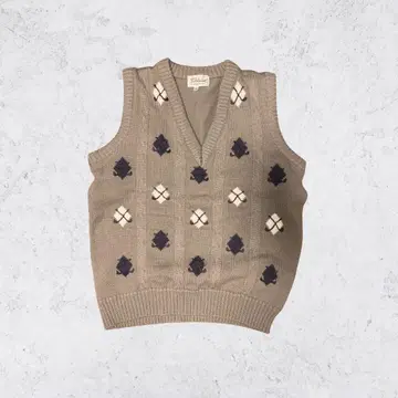 Titleist 니트 베스트 골프 V넥 카키 브라운 M