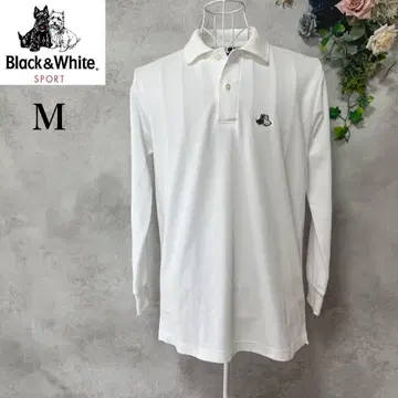 Black&White 긴팔 피케 셔츠 화이트 셔츠 골프웨어 남성용 로고