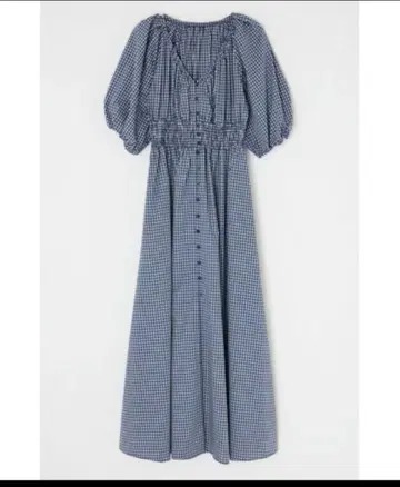 moussy 허리 개더 롱 드레스 사이즈 1 네이비 패턴