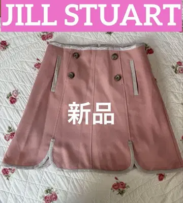 질 스튜어트 핑크 스칼럽 스커트 더블 버튼 사이즈 4