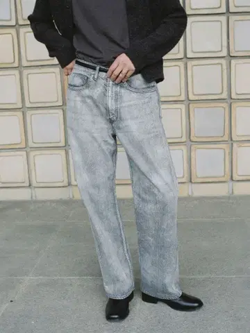 LIDNM FADED HERITAGE DENIM PANTS