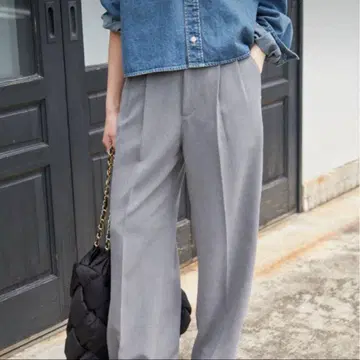 Spick and Span 더블 크로스 투 턱 팬츠 34
