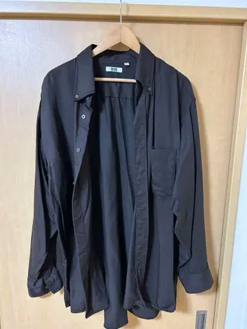 UNIQLO U 드레이프 긴팔 셔츠 XXL 브라운